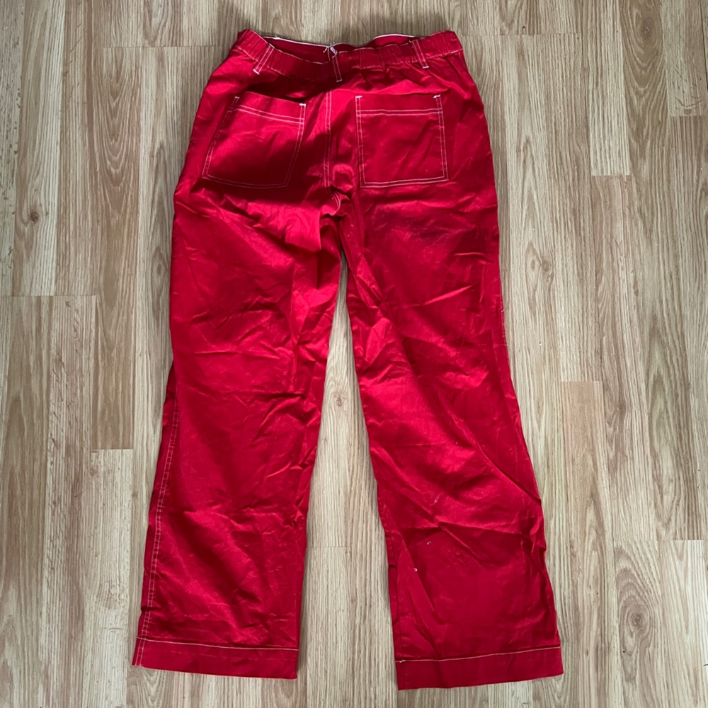 Bright red pants